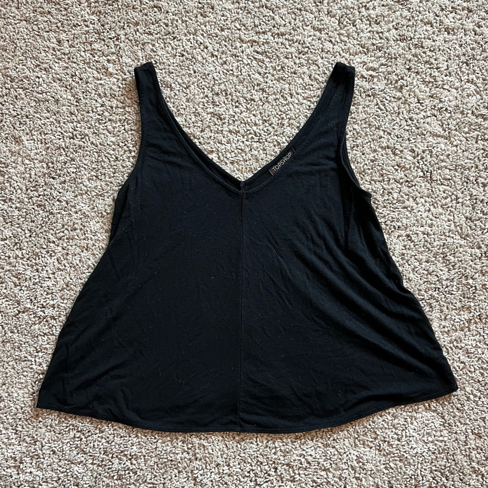 Topshop Black Swing Tank Top size US 2